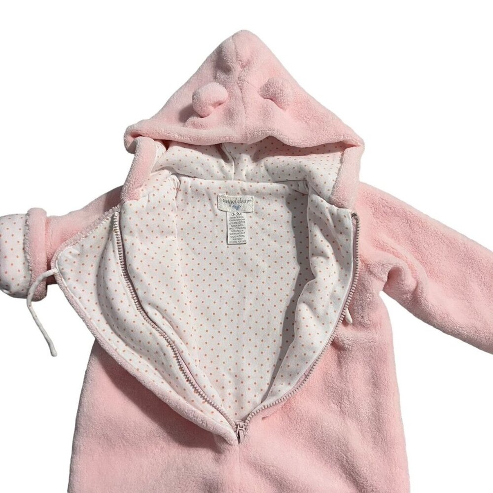 Angel Dear 0-3m Pink Hooded Bunting Coat - Picture 3 of 6